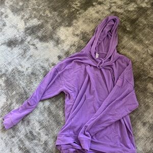 ALO Yoga Purple Asymmetrical Relaxed Hoodie